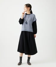 NGFED12270 GIANNI LO GIUDICE(ジャンニ ロ ジュディチェ) [洗える]綿麻ニットベスト ブルー