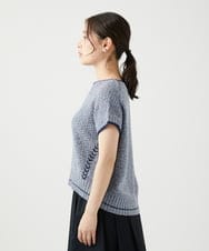 NGFED12270 GIANNI LO GIUDICE(ジャンニ ロ ジュディチェ) [洗える]綿麻ニットベスト ブルー