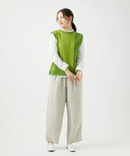 NGFEF13250 GIANNI LO GIUDICE(ジャンニ ロ ジュディチェ) [洗える]コットン杢ニットベスト ライトグリーン