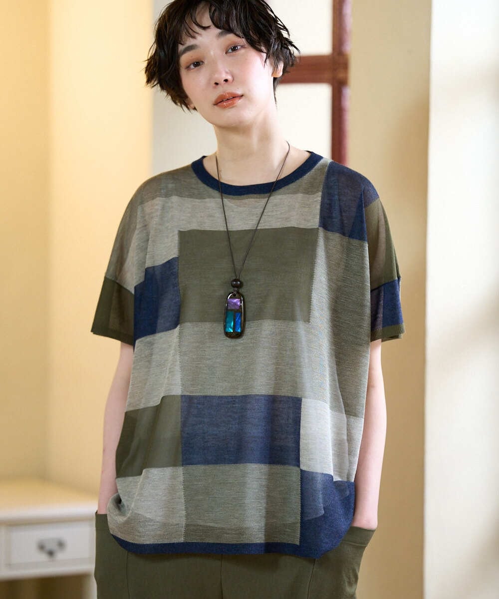 NGFGE50250 GIANNI LO GIUDICE(ジャンニ ロ ジュディチェ) [洗える]LEVITAサマーニット ネイビー