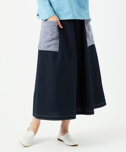 NGGEF12330 GIANNI LO GIUDICE [洗える]綿麻ニットスカート