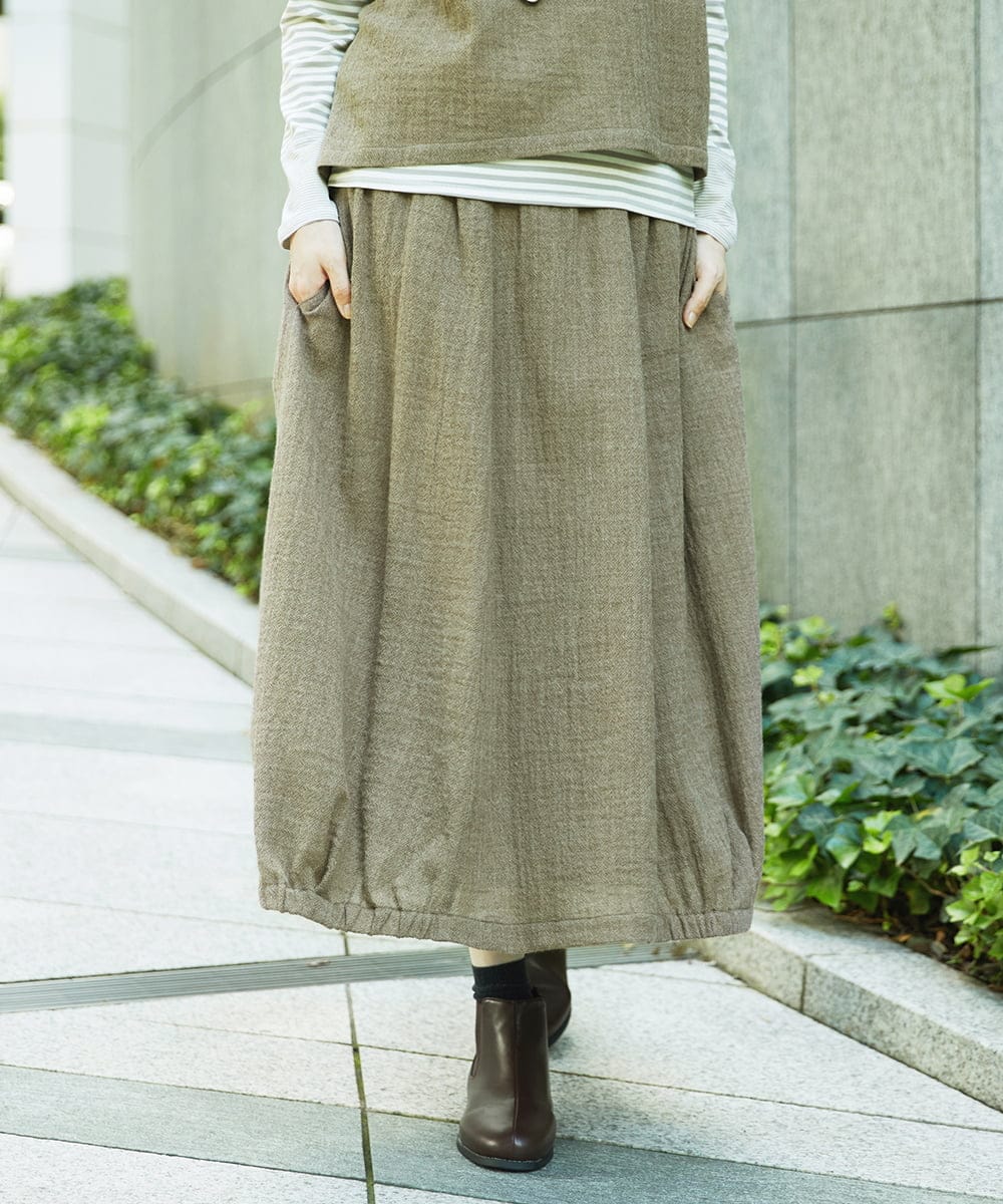 NGHAE36330 GIANNI LO GIUDICE(ジャンニ ロ ジュディチェ) リファインガーゼスカート ベージュ