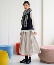 NGHAH46330 GIANNI LO GIUDICE(ジャンニ ロ ジュディチェ) ウールリファインガーゼスカート ネイビー
