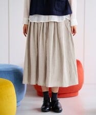 NGHAH46330 GIANNI LO GIUDICE(ジャンニ ロ ジュディチェ) ウールリファインガーゼスカート ベージュ