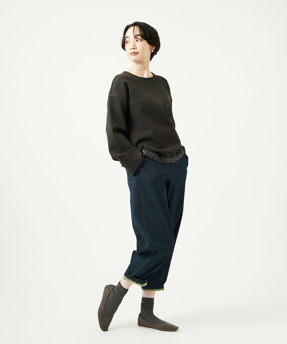 NGKAD01260 GIANNI LO GIUDICE(ジャンニ ロ ジュディチェ) [洗える]アスターダンボールニットカットソー ダークブラウン