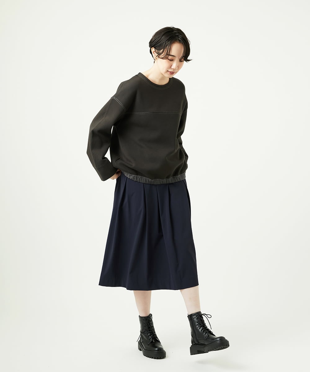 NGKAD01260 GIANNI LO GIUDICE(ジャンニ ロ ジュディチェ) [洗える]アスターダンボールニットカットソー ダークブラウン