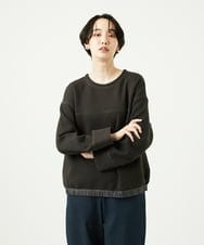 NGKAD01260 GIANNI LO GIUDICE(ジャンニ ロ ジュディチェ) [洗える]アスターダンボールニットカットソー ダークブラウン