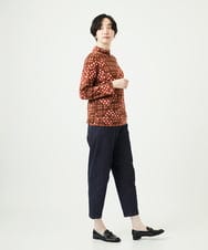 NGKAE11230 GIANNI LO GIUDICE(ジャンニ ロ ジュディチェ) [洗える・日本製]ウールガーゼ天竺イタリアプリントカットソー オレンジ