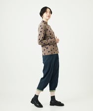 NGKAE22180 GIANNI LO GIUDICE(ジャンニ ロ ジュディチェ) [洗える・日本製]先染め接結ドットジャガードカットソー ベージュ