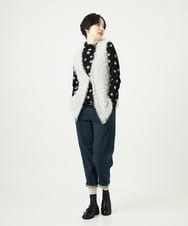 NGKAE22180 GIANNI LO GIUDICE(ジャンニ ロ ジュディチェ) [洗える・日本製]先染め接結ドットジャガードカットソー ブラック
