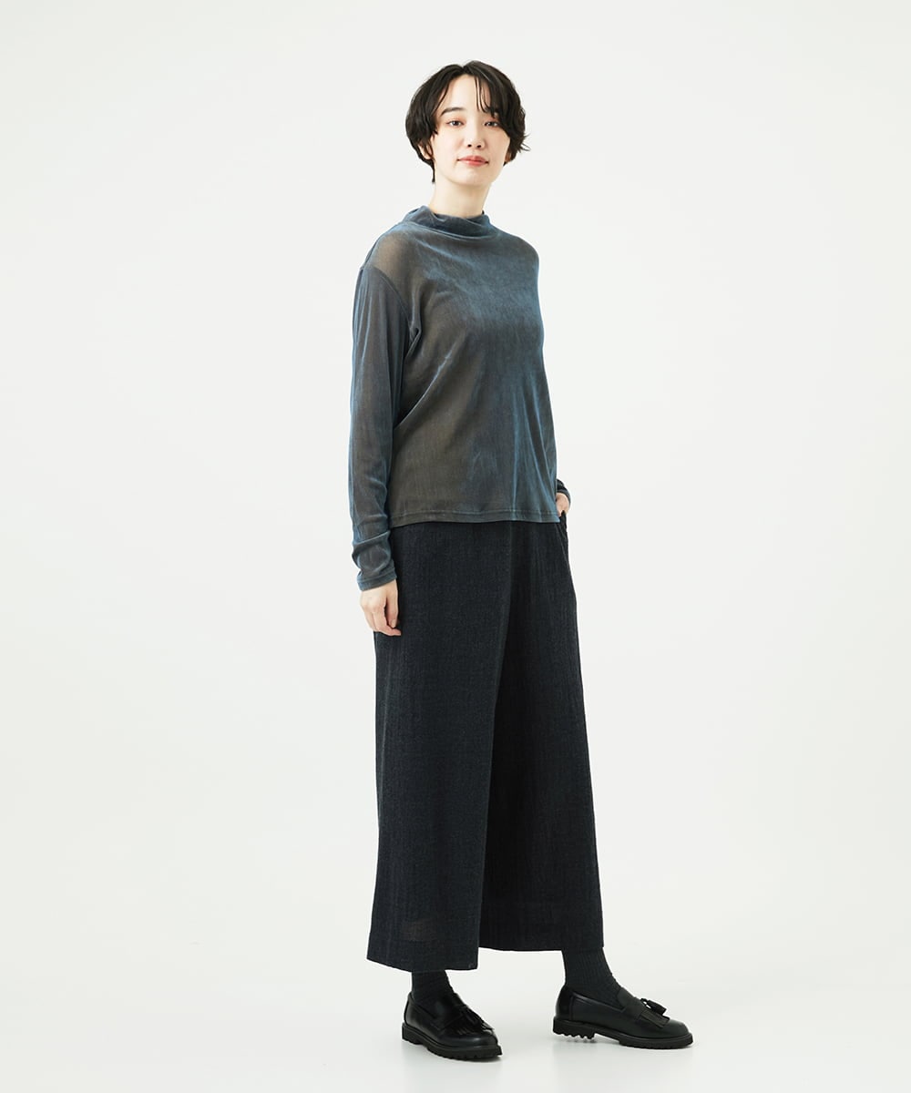 NGKAE40180 GIANNI LO GIUDICE(ジャンニ ロ ジュディチェ) [洗える・日本製]タマムシパイルフロッキーカットソー ブルー