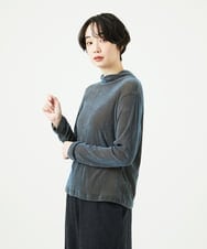 NGKAE40180 GIANNI LO GIUDICE(ジャンニ ロ ジュディチェ) [洗える・日本製]タマムシパイルフロッキーカットソー ブルー