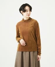 NGKAE40180 GIANNI LO GIUDICE(ジャンニ ロ ジュディチェ) [洗える・日本製]タマムシパイルフロッキーカットソー ブラウン