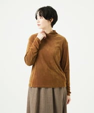 NGKAE40180 GIANNI LO GIUDICE(ジャンニ ロ ジュディチェ) [洗える・日本製]タマムシパイルフロッキーカットソー ブラウン