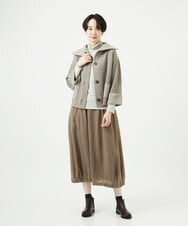 NGKAF41180 GIANNI LO GIUDICE(ジャンニ ロ ジュディチェ) [洗える・日本製]ラグウォームボーダーカットソー ライトグレー