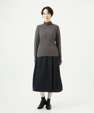 NGKAF41180 GIANNI LO GIUDICE(ジャンニ ロ ジュディチェ) [洗える・日本製]ラグウォームボーダーカットソー ダークグレー