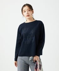 NGKED03200 GIANNI LO GIUDICE(ジャンニ ロ ジュディチェ) [洗える・日本製]ロゴカットソー ネイビー