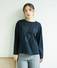 NGKED03200 GIANNI LO GIUDICE(ジャンニ ロ ジュディチェ) [洗える・日本製]ロゴカットソー ネイビー