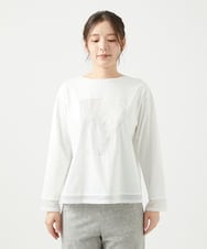 NGKED03200 GIANNI LO GIUDICE(ジャンニ ロ ジュディチェ) [洗える・日本製]ロゴカットソー ホワイト