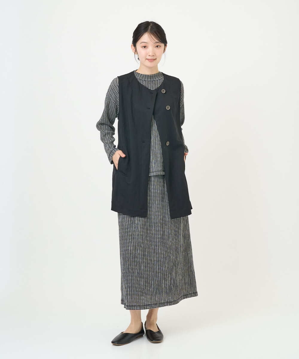 NGKGD30190 GIANNI LO GIUDICE(ジャンニ ロ ジュディチェ) [洗える・日本製]カールマイヤーチェックカットソー ブラック