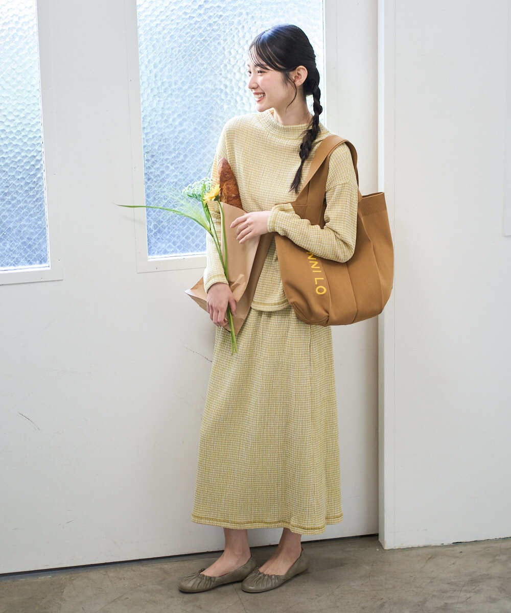 NGKGD30190 GIANNI LO GIUDICE(ジャンニ ロ ジュディチェ) [洗える・日本製]カールマイヤーチェックカットソー ブラック