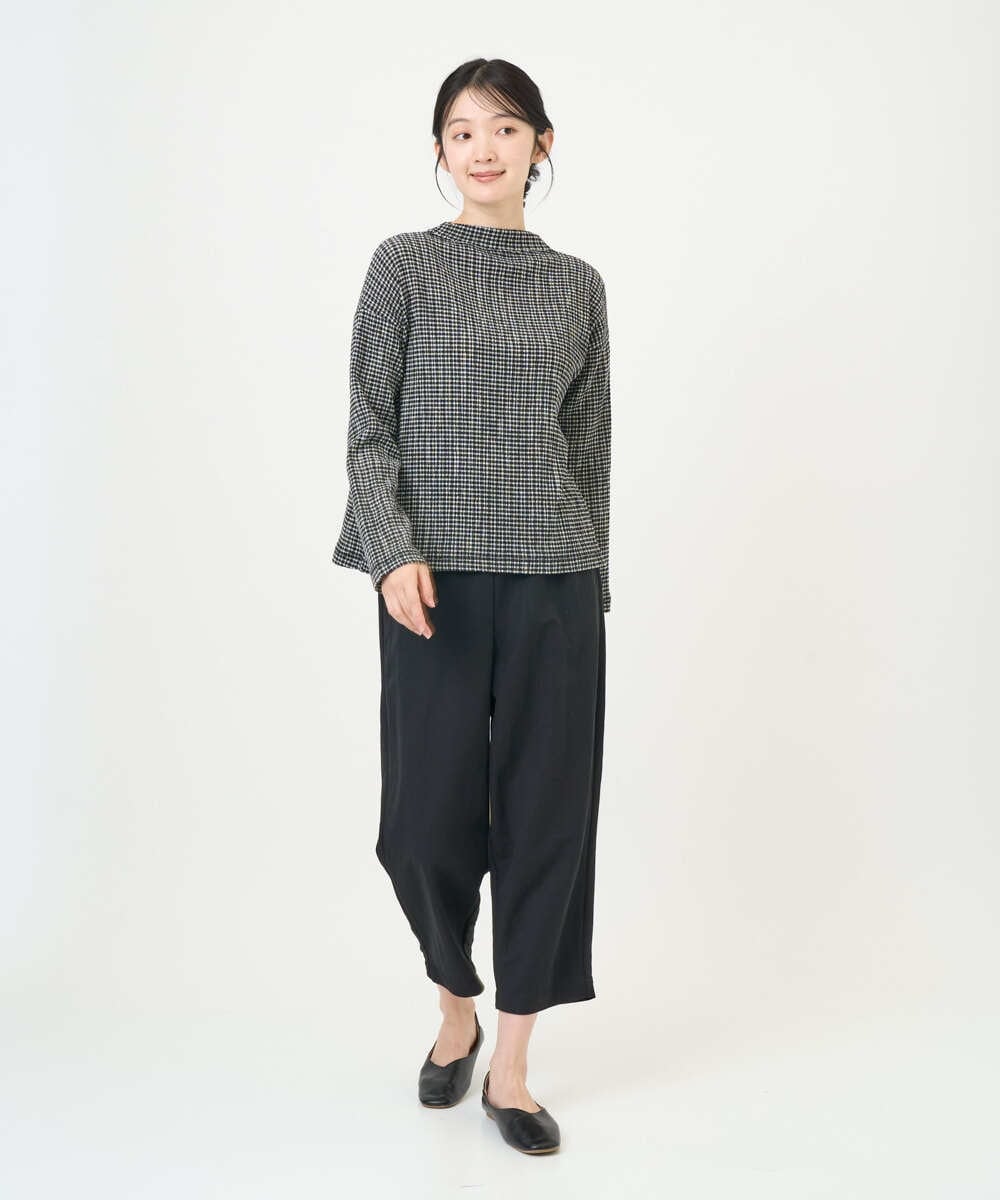 NGKGD30190 GIANNI LO GIUDICE(ジャンニ ロ ジュディチェ) [洗える・日本製]カールマイヤーチェックカットソー ブラック