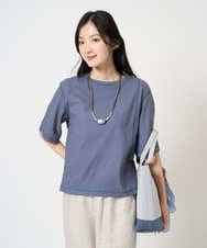 NGKGE40210 GIANNI LO GIUDICE(ジャンニ ロ ジュディチェ) [洗える]クールローレルスカイコットTシャツ ラベンダー