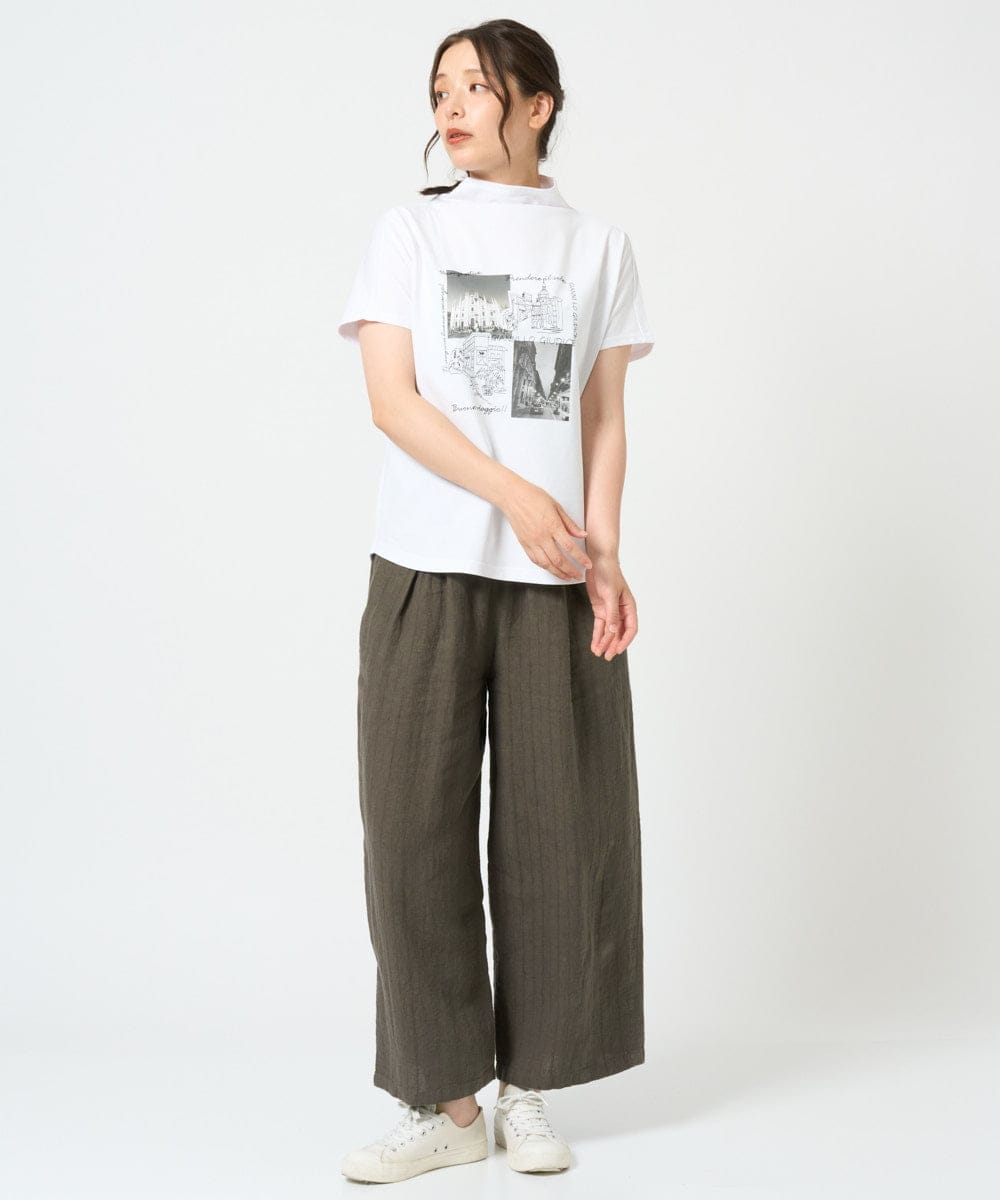 NGKHD01150 GIANNI LO GIUDICE(ジャンニ ロ ジュディチェ) [洗える]天竺フォトプリントTシャツ カーキ