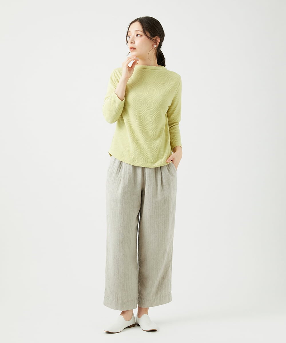 NGLEF17300 GIANNI LO GIUDICE(ジャンニ ロ ジュディチェ) 綿麻ヘリンボンパンツ ベージュ