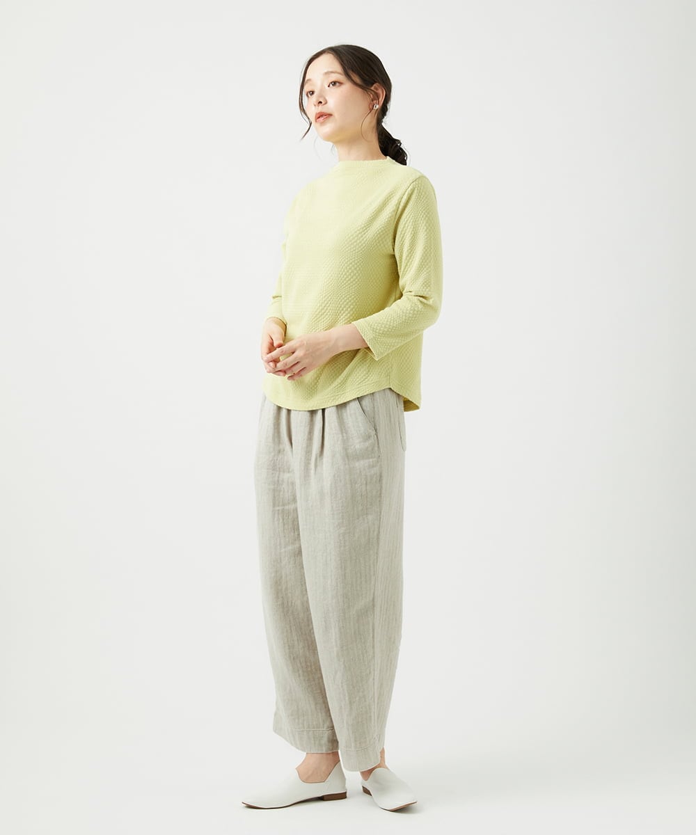NGLEF17300 GIANNI LO GIUDICE(ジャンニ ロ ジュディチェ) 綿麻ヘリンボンパンツ ベージュ