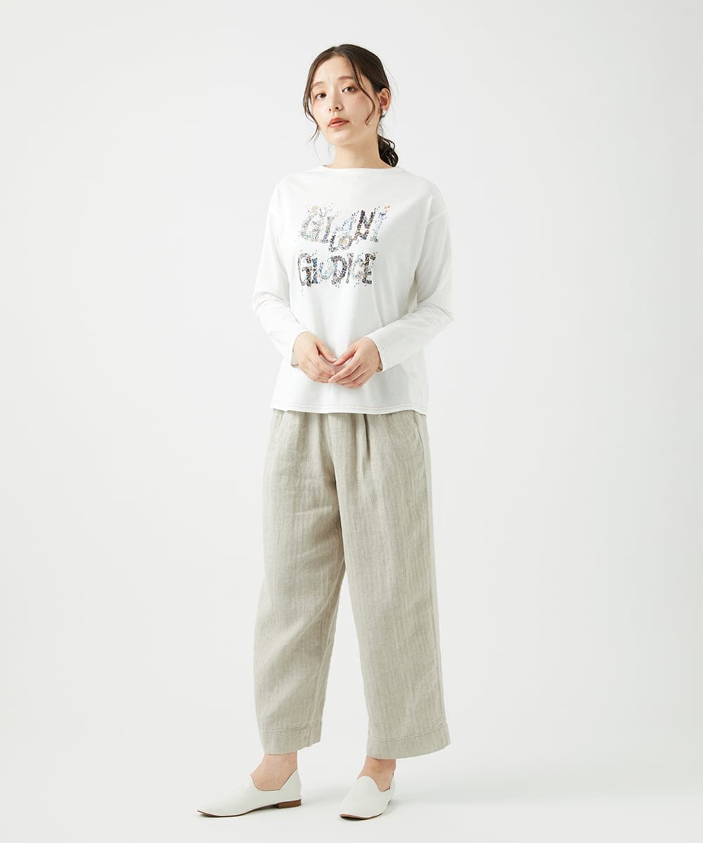 NGLEF17300 GIANNI LO GIUDICE(ジャンニ ロ ジュディチェ) 綿麻ヘリンボンパンツ ベージュ