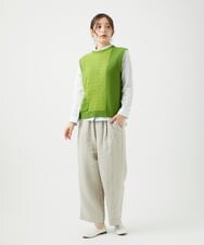 NGLEF17300 GIANNI LO GIUDICE(ジャンニ ロ ジュディチェ) 綿麻ヘリンボンパンツ ベージュ