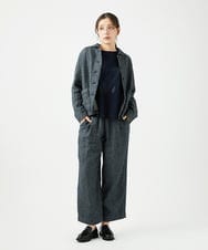 NGLEF17300 GIANNI LO GIUDICE(ジャンニ ロ ジュディチェ) 綿麻ヘリンボンパンツ ブラック