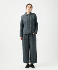 NGLEF17300 GIANNI LO GIUDICE(ジャンニ ロ ジュディチェ) 綿麻ヘリンボンパンツ ブラック