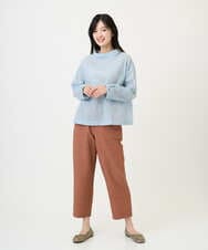 NGLGE44270 GIANNI LO GIUDICE(ジャンニ ロ ジュディチェ) [洗える・日本製]リネンミックスシャンブレーストレッチパンツ オレンジ