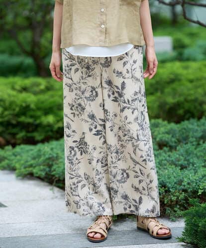NGLHE63270 GIANNI LO GIUDICE [洗える]淡彩フラワープリントパンツ