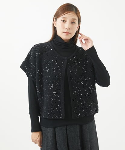 NGSAB50270 GIANNI LO GIUDICE ウール混スパンコールニットカーディガン