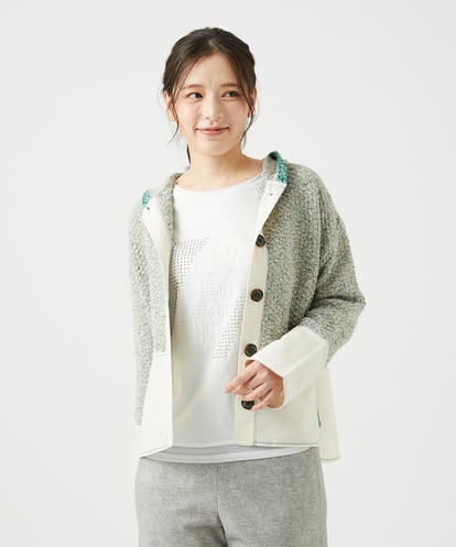 NGSEF12390 GIANNI LO GIUDICE [洗える]綿麻ニットジャケット