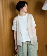 NGSGE55230 GIANNI LO GIUDICE(ジャンニ ロ ジュディチェ) [洗える]麻ナイロンジレ　 ベージュ