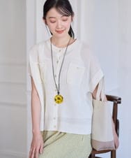NGSGF41230 GIANNI LO GIUDICE(ジャンニ ロ ジュディチェ) ペーパーヤーン鹿の子ニットベスト イエロー