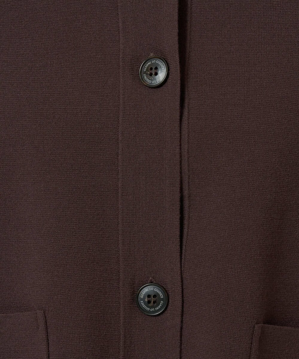 NGSJD12290 GIANNI LO GIUDICE(ジャンニ ロ ジュディチェ) [洗える]ヴィスコースナイロンミラノカーディガン ブラウン