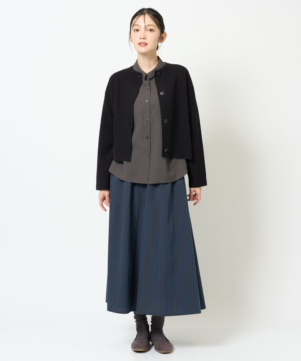 NGSJD12290 GIANNI LO GIUDICE(ジャンニ ロ ジュディチェ) [洗える]ヴィスコースナイロンミラノカーディガン ブラウン