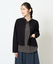 NGSJD12290 GIANNI LO GIUDICE(ジャンニ ロ ジュディチェ) [洗える]ヴィスコースナイロンミラノカーディガン ブラック