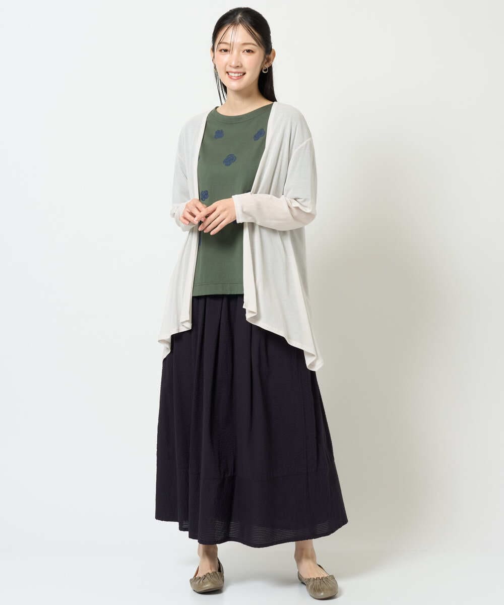 NGTHD01160 GIANNI LO GIUDICE(ジャンニ ロ ジュディチェ) [洗える・日本製]強撚天竺カーディガン ライトグレー