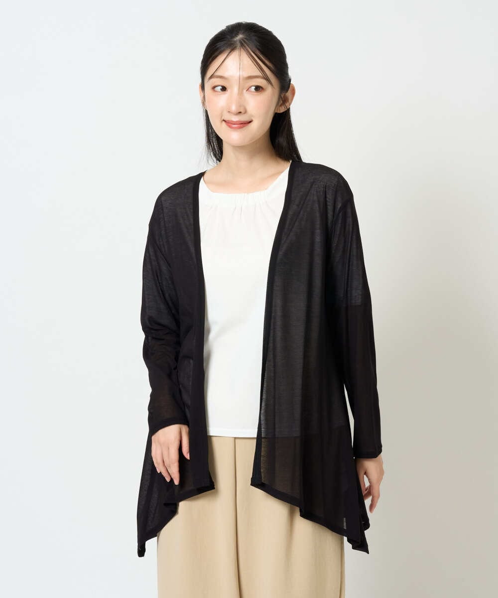 NGTHD01160 GIANNI LO GIUDICE(ジャンニ ロ ジュディチェ) [洗える・日本製]強撚天竺カーディガン ブラック