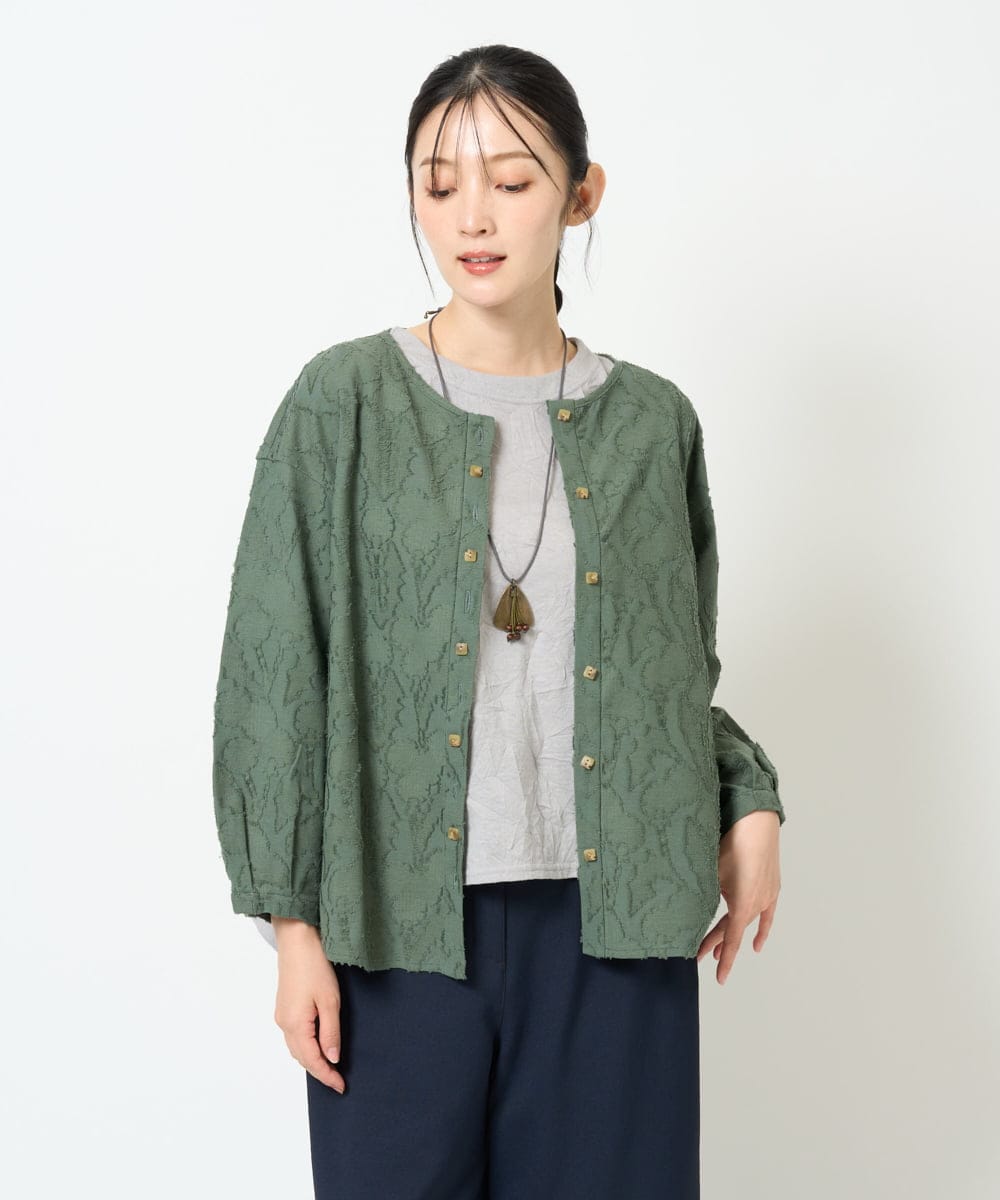 NGTJD13290 GIANNI LO GIUDICE [日本製]コットンカットジャガードブラウス