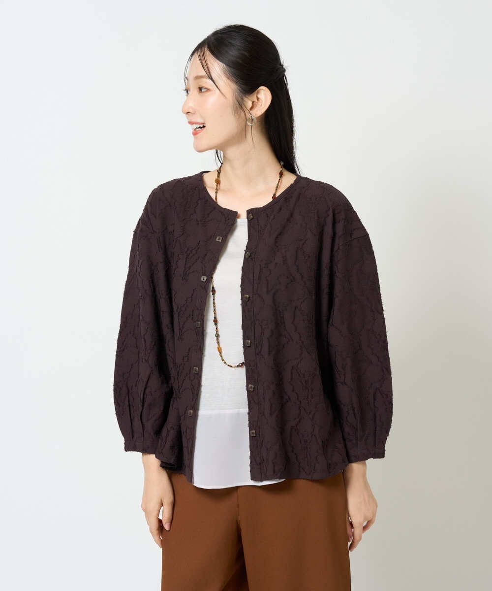 NGTJD13290 GIANNI LO GIUDICE [日本製]コットンカットジャガードブラウス