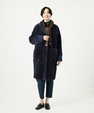 NGUAE21490 GIANNI LO GIUDICE(ジャンニ ロ ジュディチェ) ボアタフタキルトコート ネイビー