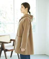 NGVAE32590 GIANNI LO GIUDICE(ジャンニ ロ ジュディチェ) ウールモッサフーディーコート ベージュ