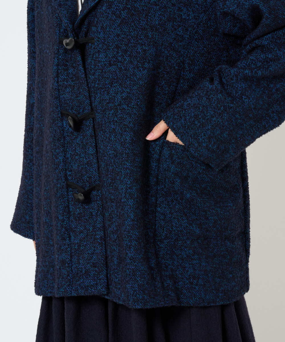 NGVAH45690 GIANNI LO GIUDICE(ジャンニ ロ ジュディチェ) [日本製]シャンブレーネップループツイードコート ネイビー